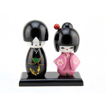 FQ marca artesanal meninas linda de madeira casamento japonês kokeshi boneca